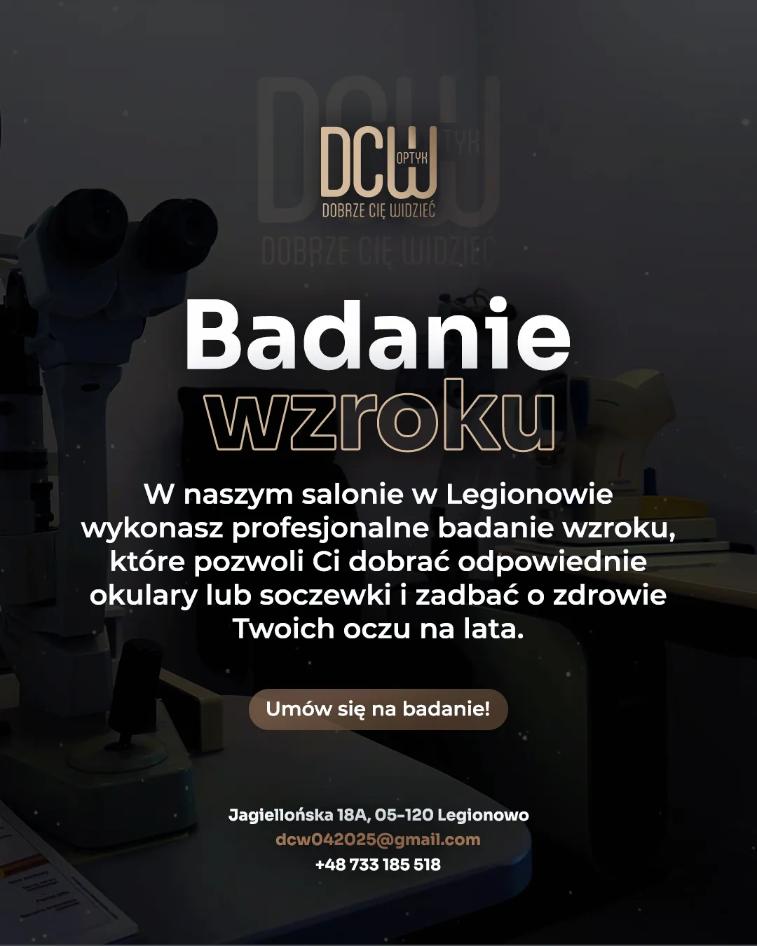 Post informacyjny – salon optyczny DCW